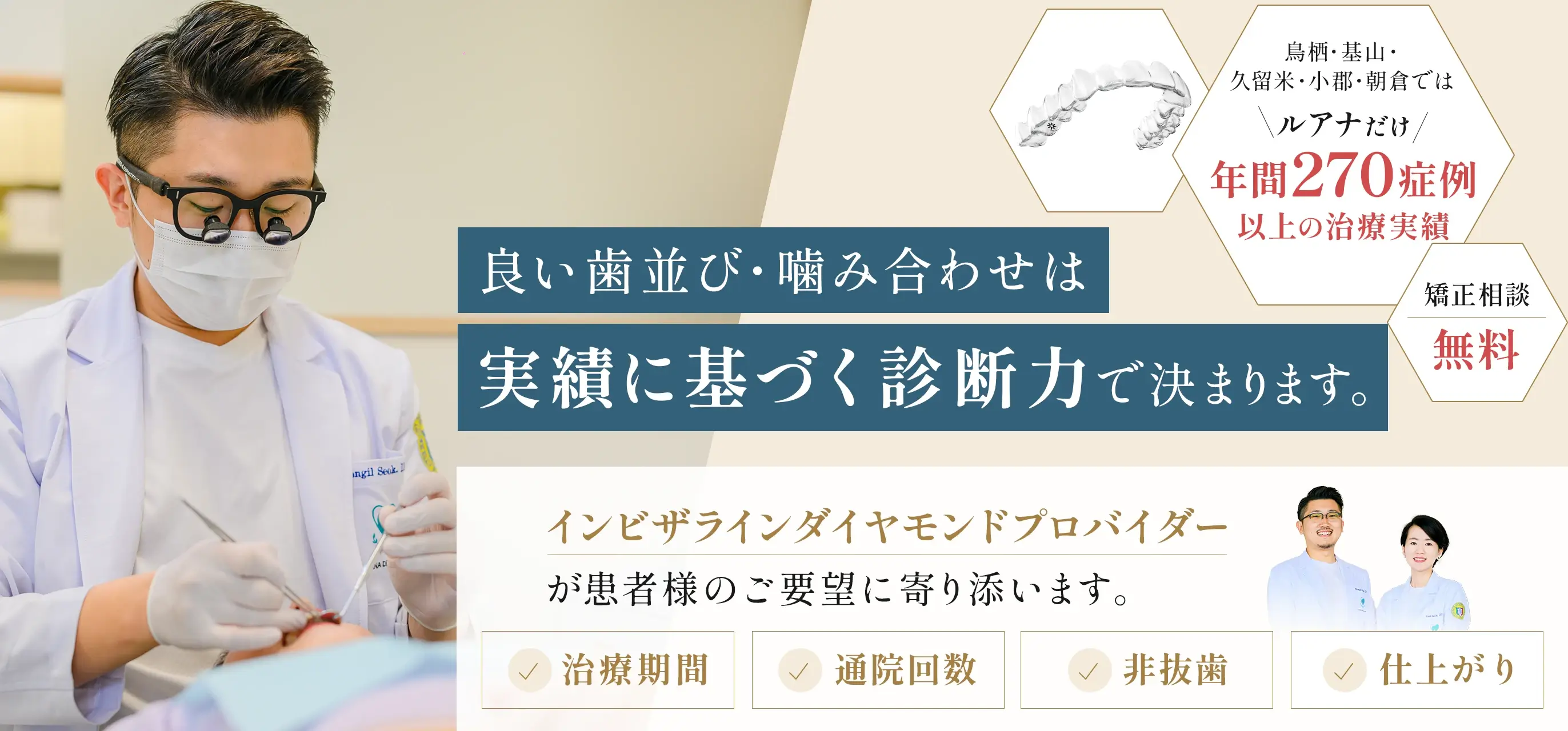 良い歯並び・噛み合わせは 実績に基づく診断力で決まります